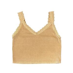 American Eagle Lace Strap Crop Cami Tan Size Large
